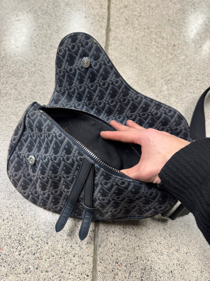 Dior Trotter Monogram Denim ‘Saddle’ Bag