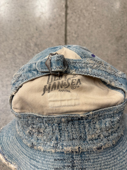 Kapital ‘Old Man & The Sea’ Sashiko Repaired Denim Bucket Hat