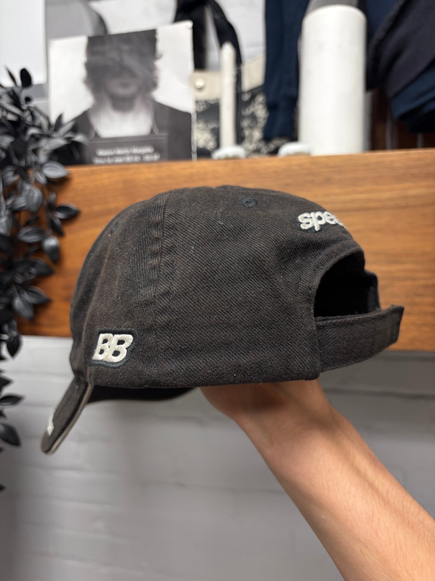 Balenciaga ‘Speed Logo’ Sun-Faded Black Baseball Hat