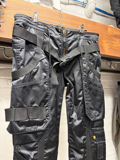 AW2003 Jean Paul Gaultier ‘Parachute’ Black Bondage Cargo Pants