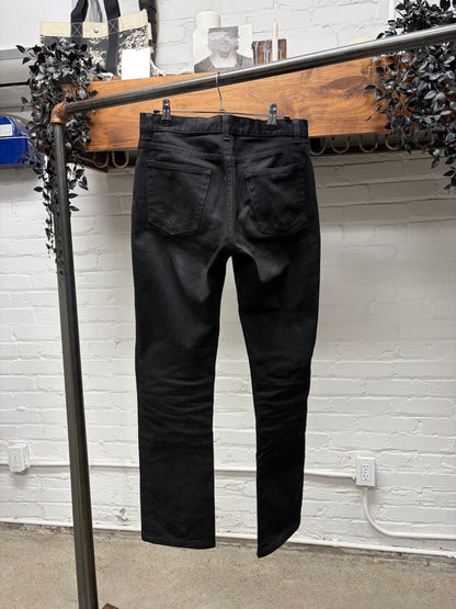 Vintage Helmut Lang ‘Classic Denim’ Waxed Black Bootcut Jeans