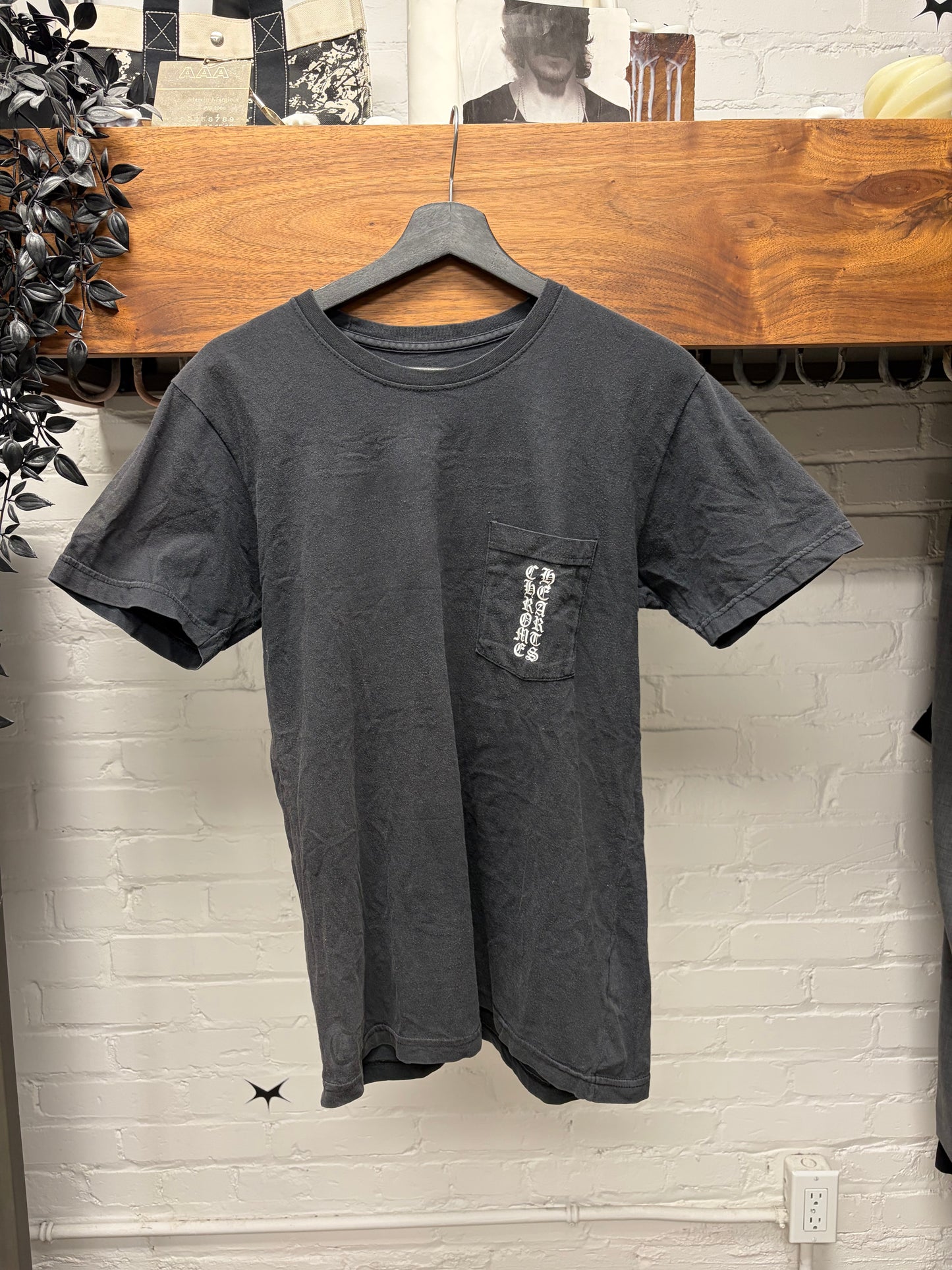 Chrome Hearts ‘Scroll Logo’ Faded Black Graphic T-Shirt