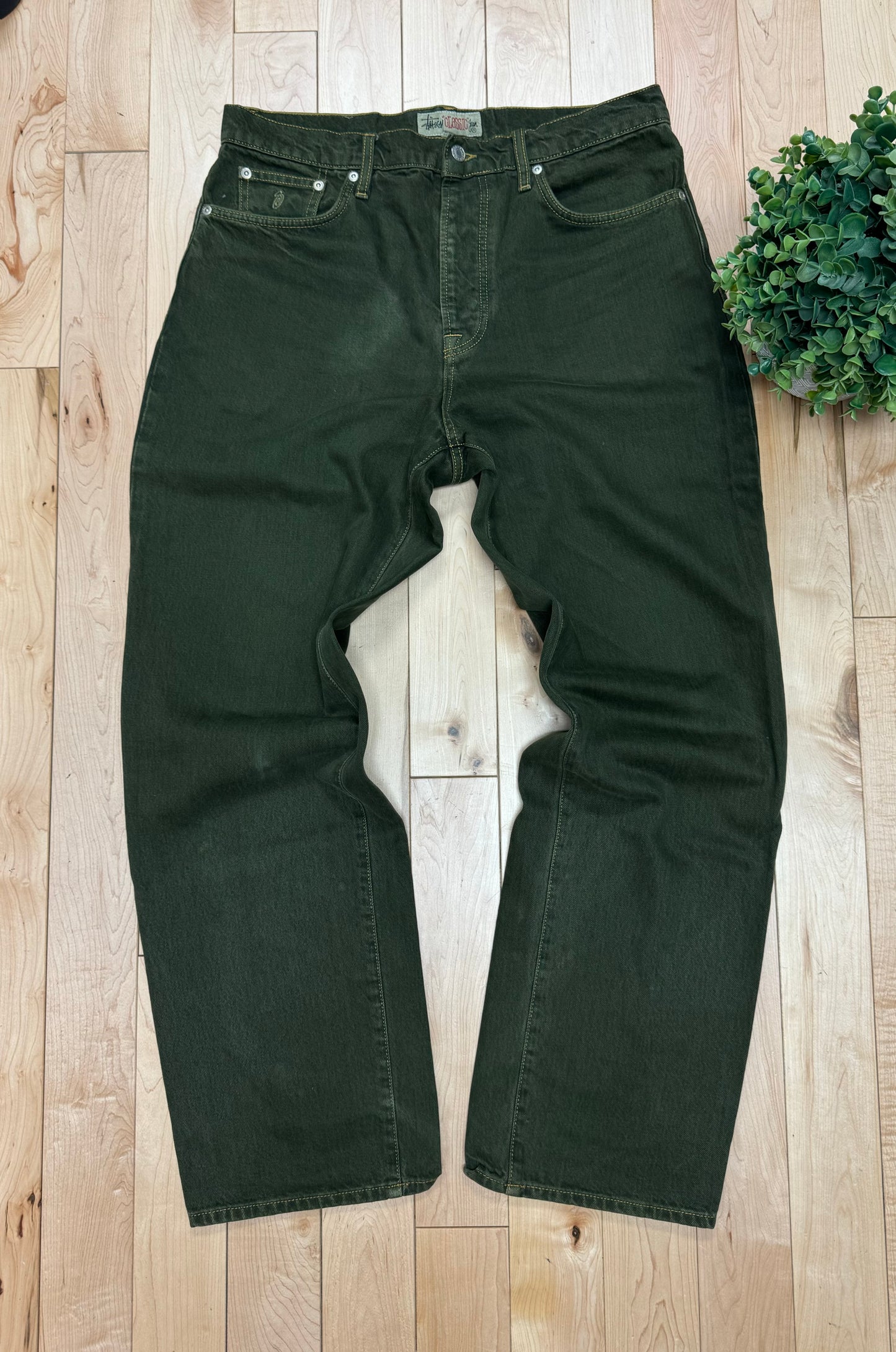 Stussy Wide Leg ‘Forest Green’ Classic Cut Denim