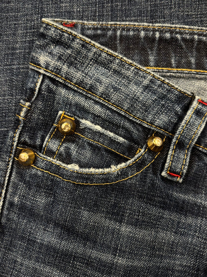 2000s Dsquared2 Low Rise Flared Blue Denim