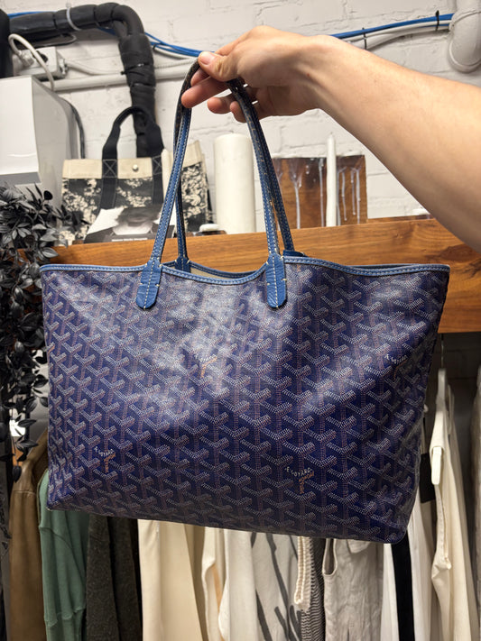 Goyard ‘ST Louis PM’ Blue Monogram Tote Bag