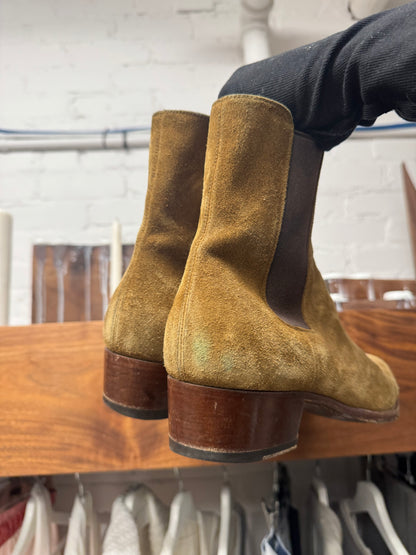 Saint Laurent Brown Suede ‘Wyatt’ Boots