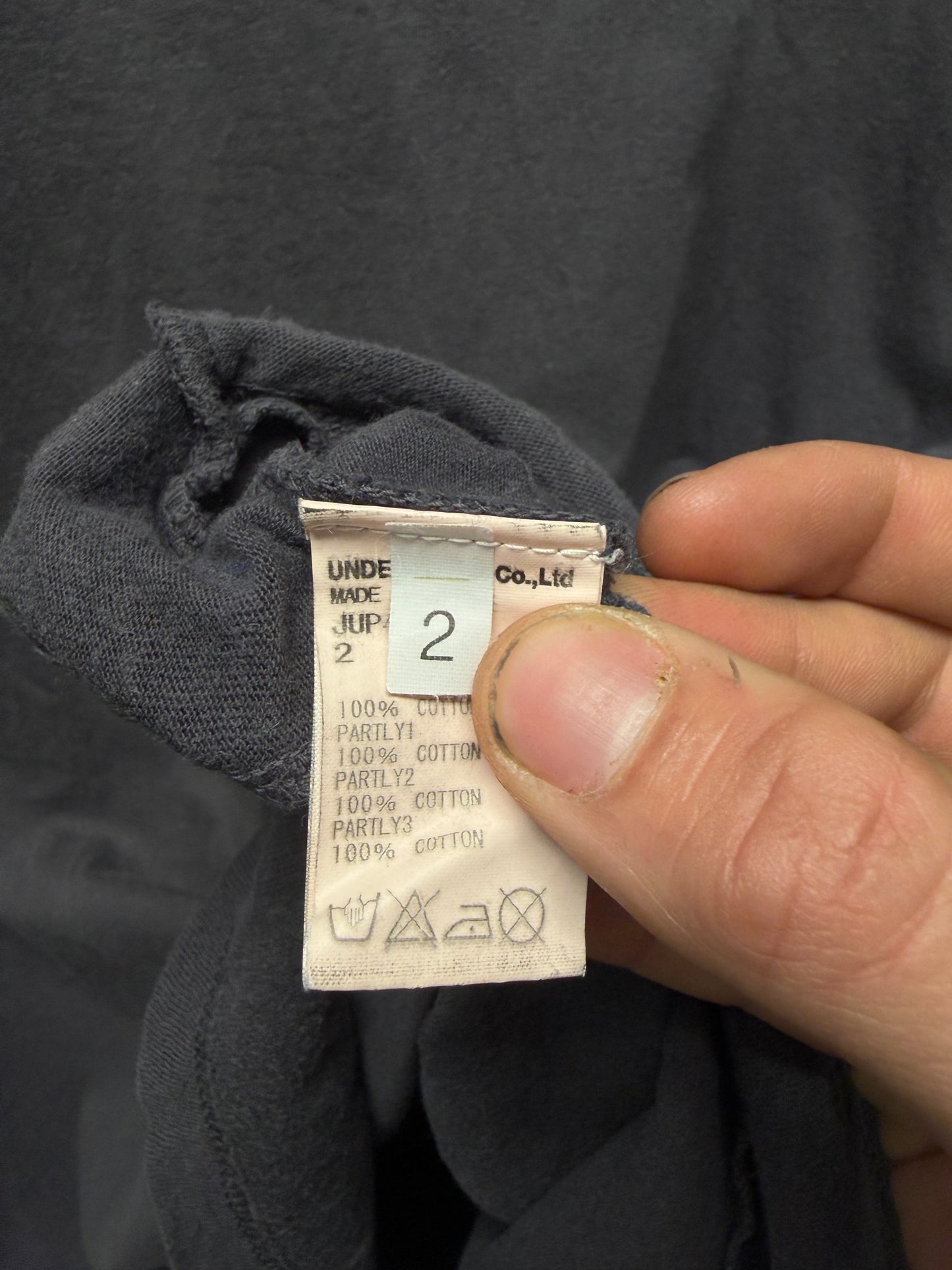 Undercover Multi-Layered Faded Black Thermal Long Sleeve Shirt