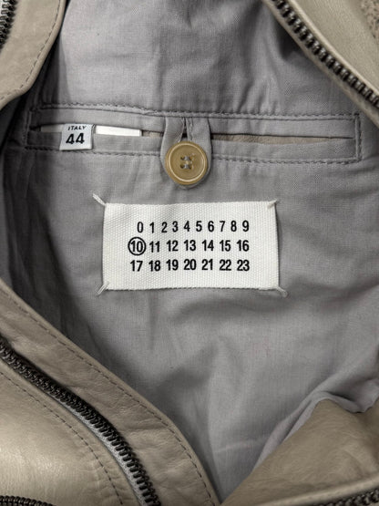 SS2009 Maison Martin Margiela ‘5-Zip’ White Leather Jacket