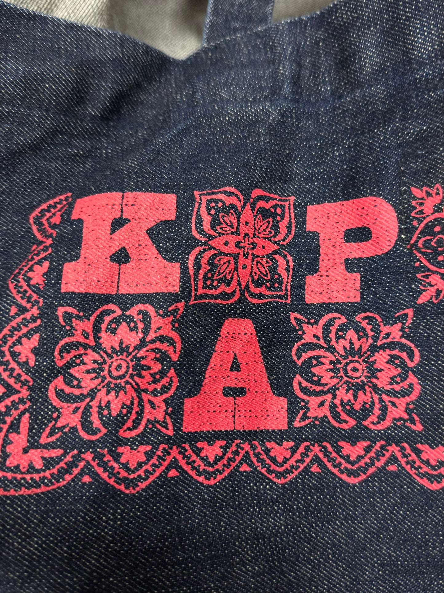 Kapital Red ‘Paisley Logo’ Denim Tote Bag