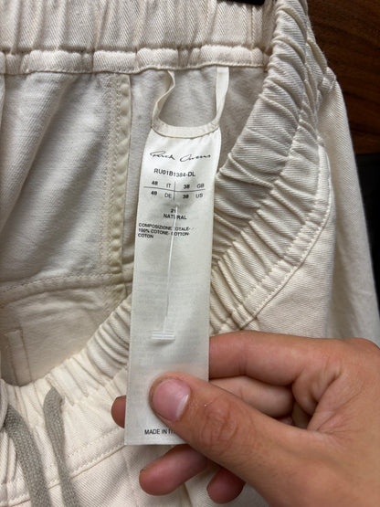 SS2022 Rick Owens ‘Fogachine’ Milk Drop Crotch Drawstring Shorts