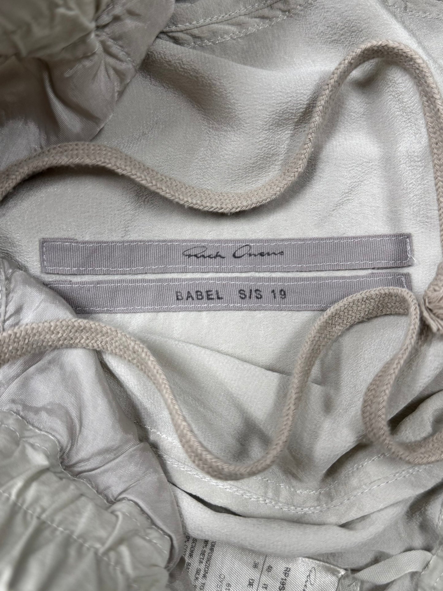 SS2019 Rick Owens ‘Oyster’ Drop Crotch Shorts