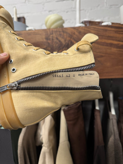 Rick Owens Mustard/Gum Sole ‘Ramones’ Low Top Sneakers