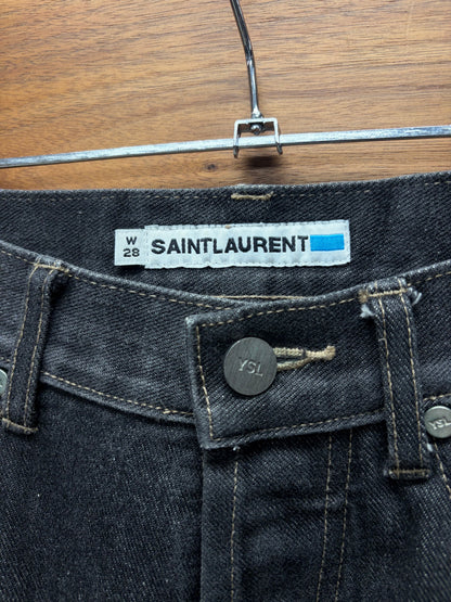 2000s Saint Laurent Straight Leg Bootcut Black Denim