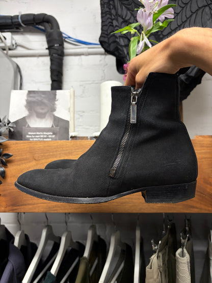 Saint Laurent ‘Wyatt’ Black Exposed Side Zip Ankle Boots