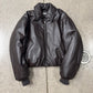 Acne Studios ‘Coated’ Brown Cropped Bomber Jacket