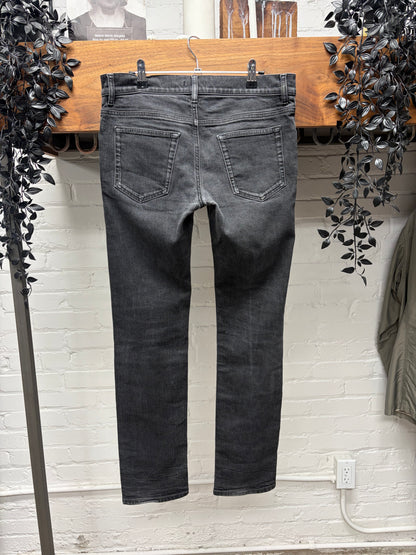 2015 Prada Washed Black Stacked Length Skinny Jeans