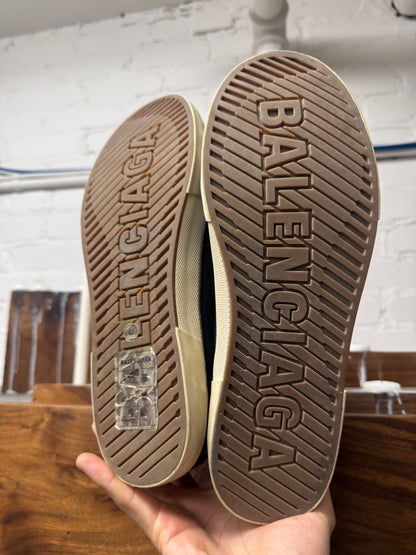 Balenciaga ‘Paris’ Distressed Canvas High Top Sneakers