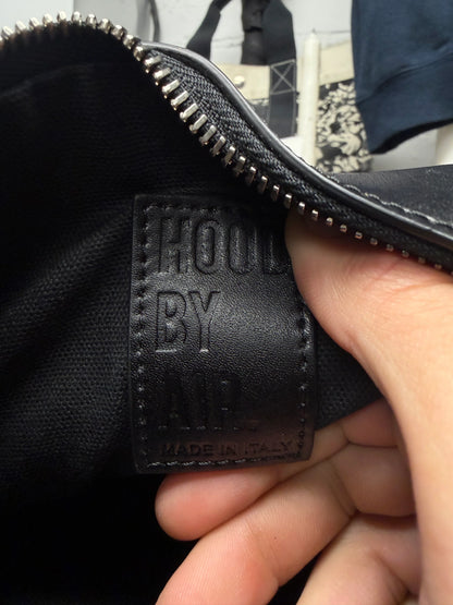 Hood By Air ‘Classics’ Embossed Black Leather Square Pouch