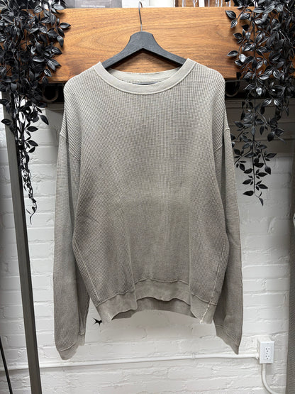 Kapital Vintage Inspired Faded Thermal Cotton Long Sleeve Shirt