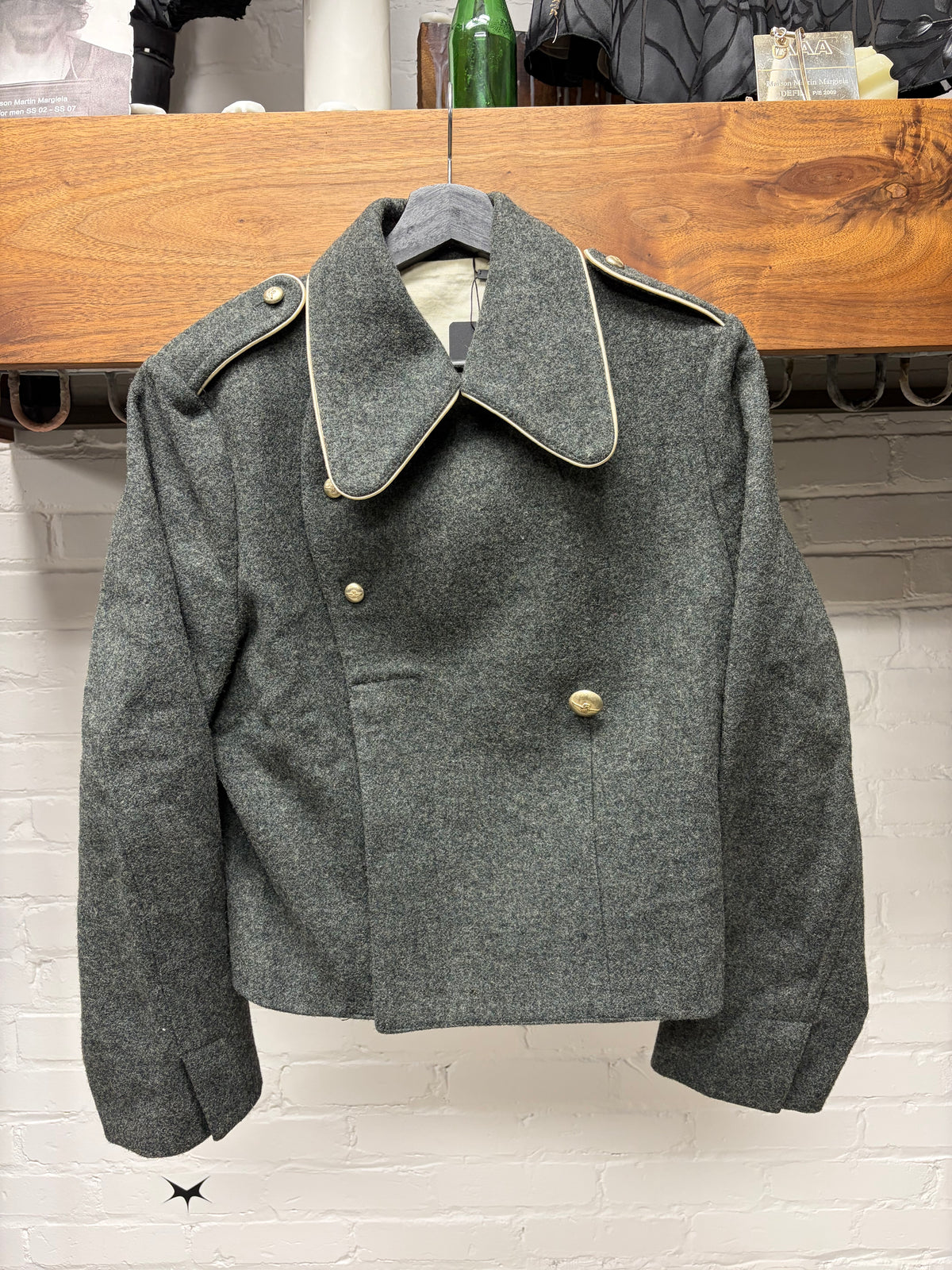 Yohji Yamamoto ‘Y’s’ Red Label Cropped Grey Wool Military Jacket