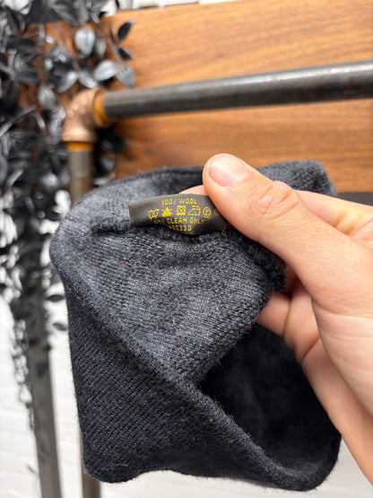Louis Vuitton ‘Damier Initiales’ Black/Grey Wool Beanie
