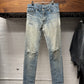 Saint Laurent ‘D02’ Distressed Light Wash Blue Denim