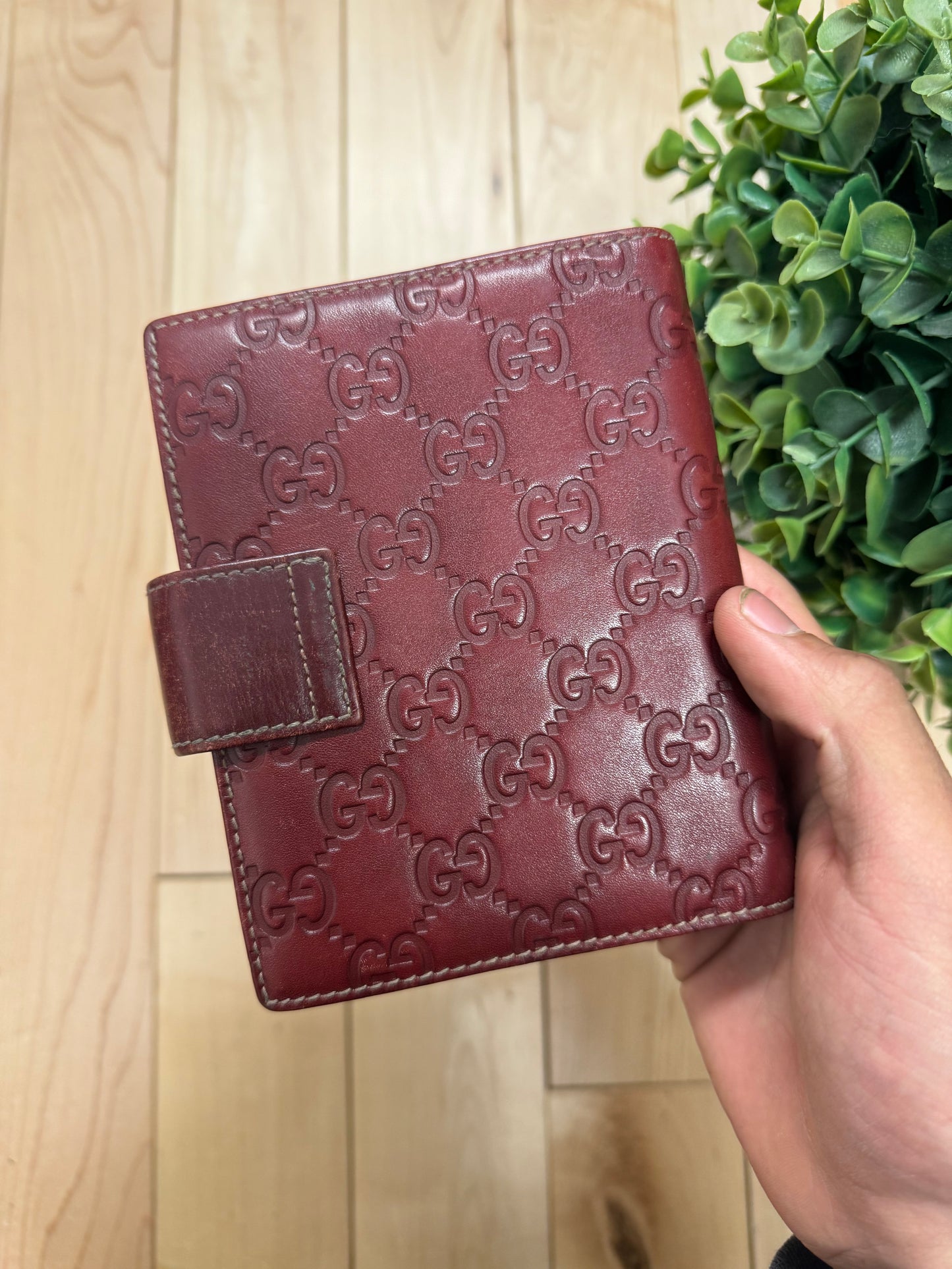 Gucci ‘GG’ Embossed Leather Monogram Agenda/Organizer