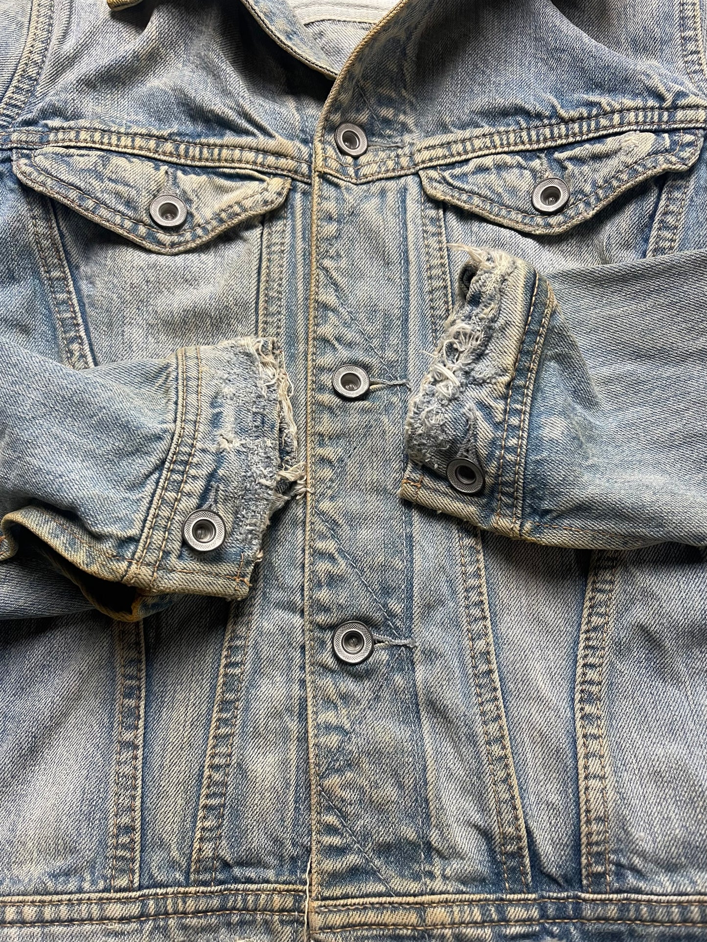 GOA Thrash Distressed Light Wash Denim Jacket