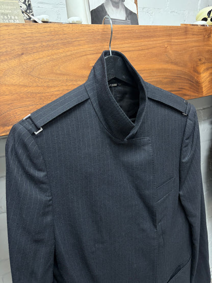 Vintage Gucci by Tom Ford High Neck Cotton Pinstripe Blazer/Straight Jacket