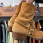 Saint Laurent ‘Wyatt’ Brown Suede Harness Boots