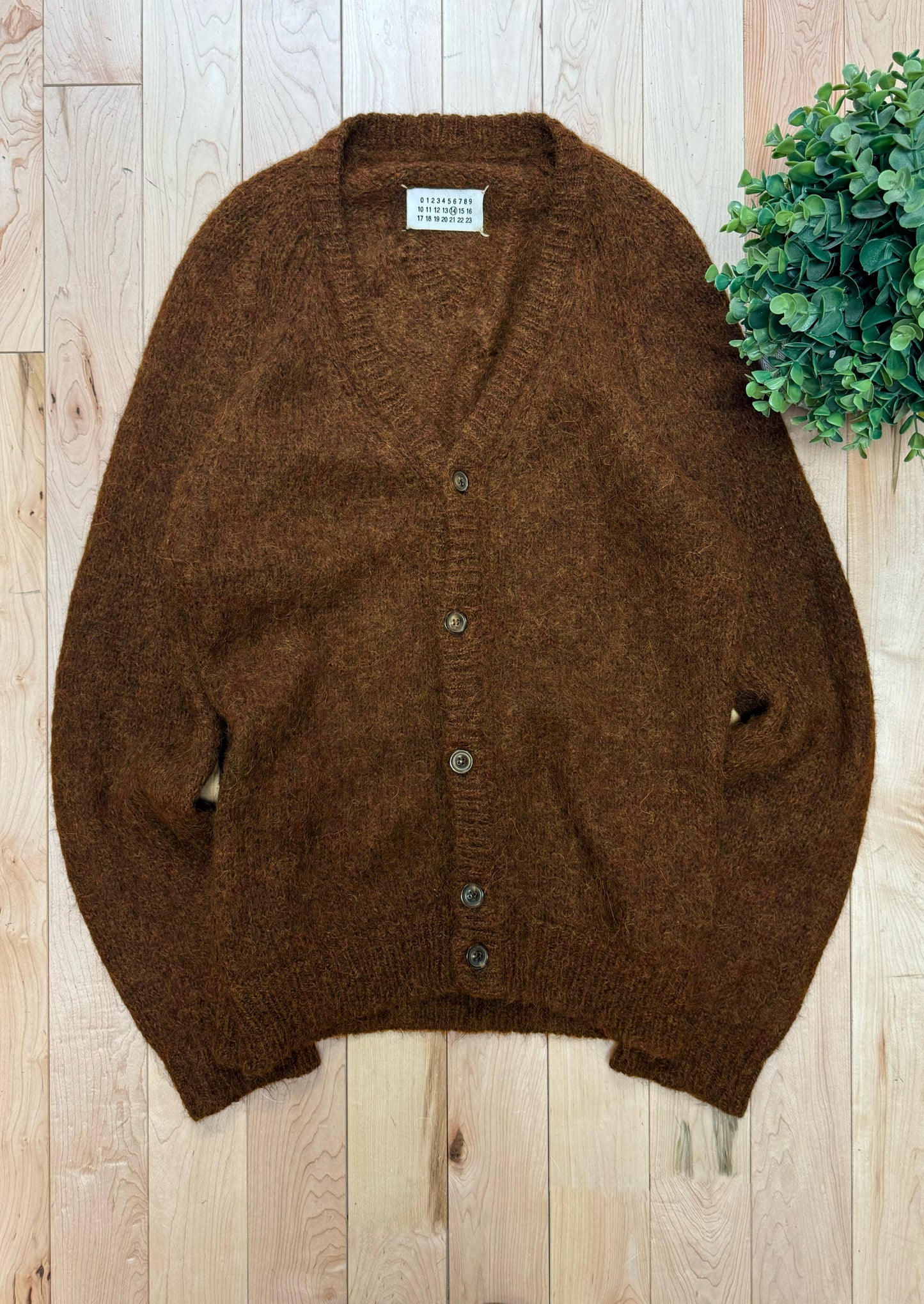 AW2008 Maison Margiela Alpaca Wool Brown Heavyweight Cardigan