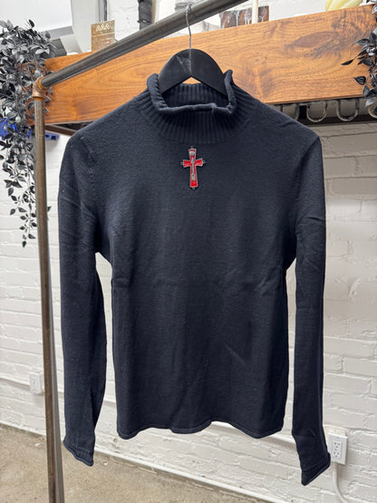 Vintage Jean Paul Gaultier Homme ‘Metal Crucifix’ Wool Knit Sweater