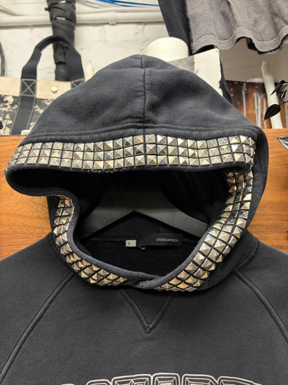 AW2005 Dsquared2 ‘Pyramid Studded’ Black Logo Hoodie