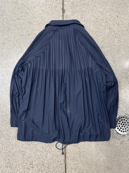 Issey Miyake ‘Pleats Please’ Navy Blue Pleated Windbreaker