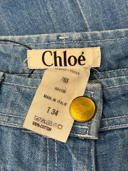 SS2004 Chloe by Phoebe Philo Flared Blue Low Rise Denim