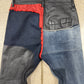 Rick Owens DRKSHDW Red/Black Waxed ‘Detroit’ Cut Hybrid Denim