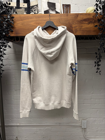 AW2018 Saint Laurent ‘Babylone’ Jersey White Drawstring Hoodie