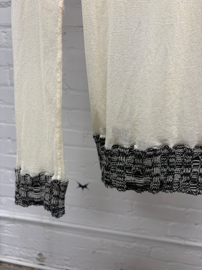 Vintage Jean Paul Gaultier Sheer Mesh Hoodie with Wool Trim