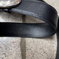 Prada ‘Saffiano’ Silver Buckle/Black Leather Belt