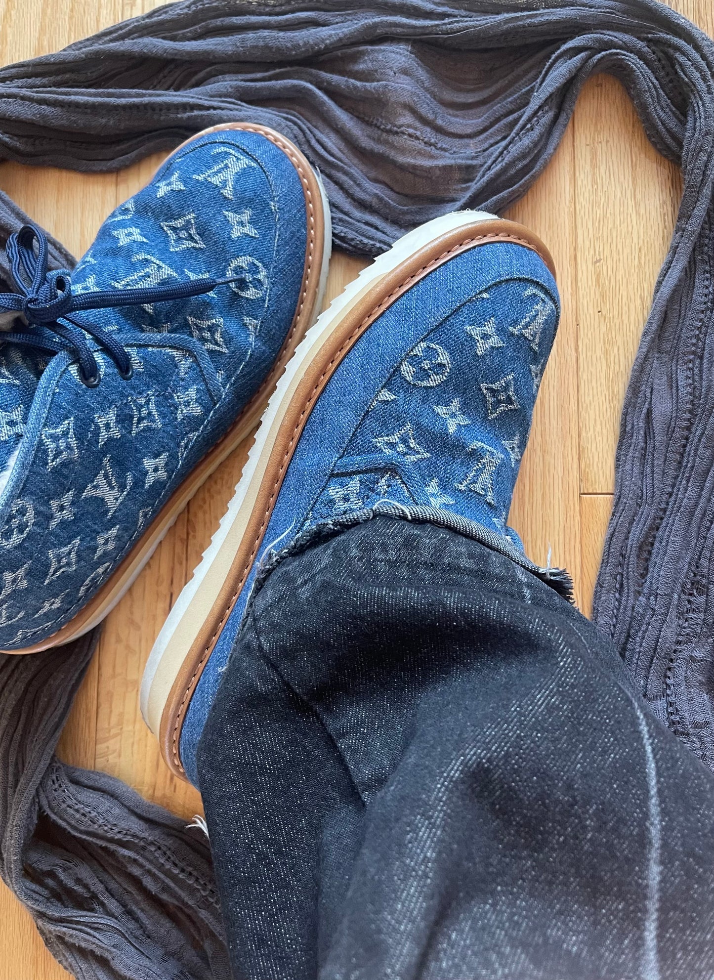 2021 Louis Vuitton x Nigo ‘Cozy Line’ Denim Monogram Boots