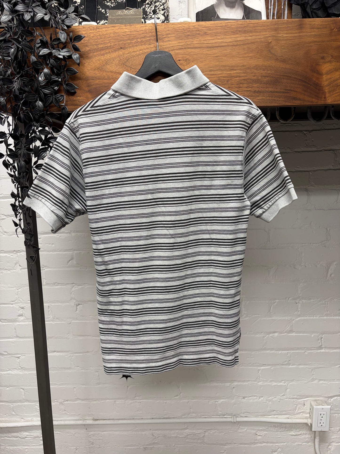 Vintage 90s Yves Saint Laurent Pour Homme ‘YSL’ Striped Logo Polo