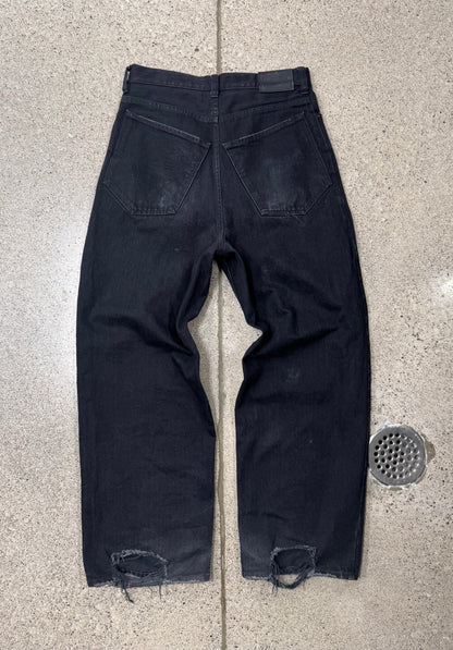 2021 Balenciaga ‘Skater’ Black Wide Leg Denim