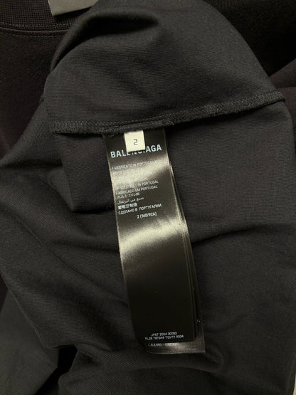 SS2024 Balenciaga ‘D.I.Y. Metal Logo’ Distressed Black Graphic T-Shirt