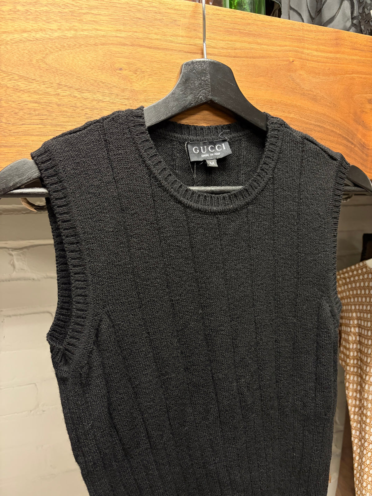 AW1995 Gucci by Tom Ford Black Wool Knit Sweater Vest
