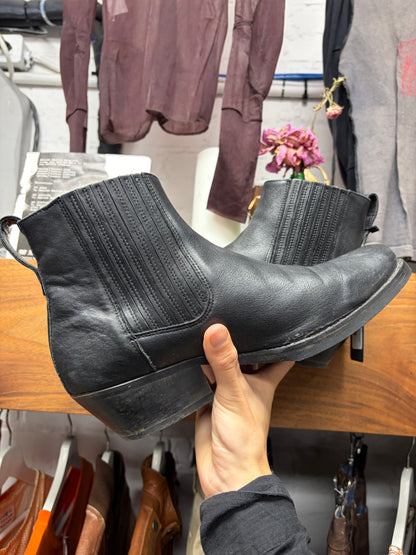 Our Legacy Black Leather ‘Cuban’ Pointed Toe Chelsea Boots