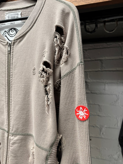 2023 Cav Empt ‘Plague’ Wide Rib Cut Up Sweatshirt