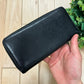 Vivienne Westwood Orb Logo Black Leather Long Wallet