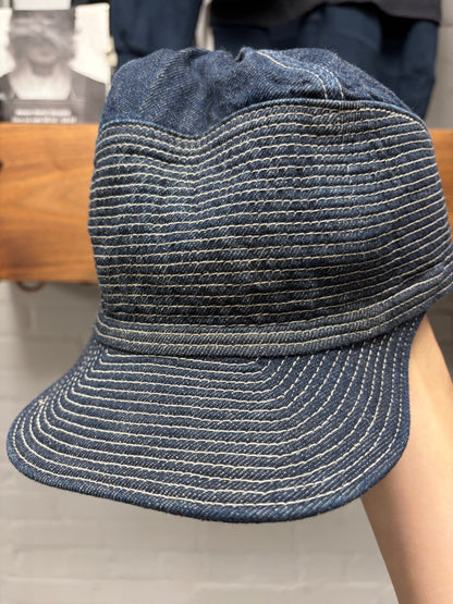 Kapital 11.5 oz Raw Blue Indigo Denim Strap-Back Hat