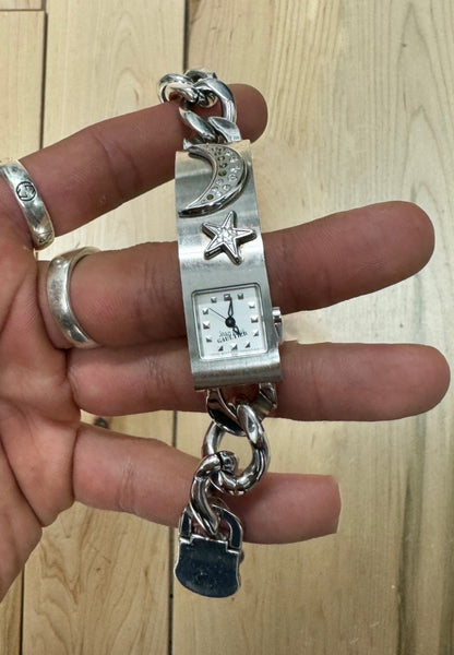 Vintage 1990s Jean Paul Gaultier Silver Cuban Link Watch