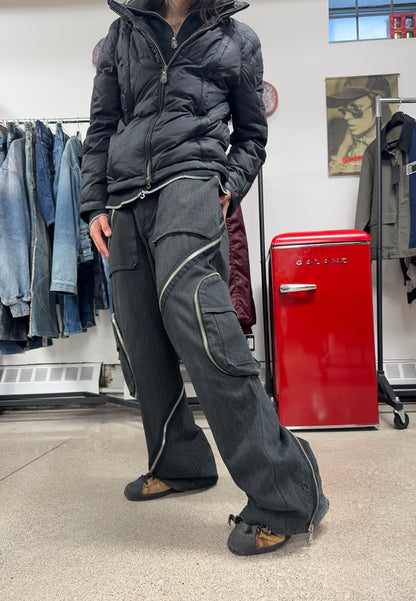 AW2003 Dolce & Gabbana ‘Spiral Zip’ Grey Cargo Pants